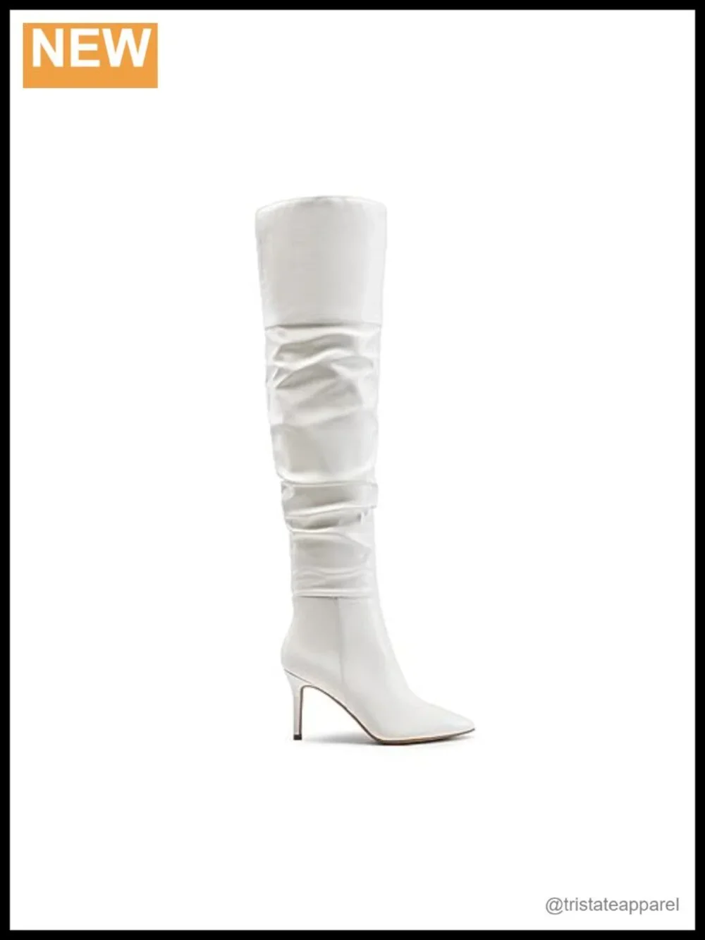 Faux Leather Slouch Over the Knee Boots 3 Inch Heels Zip Closure